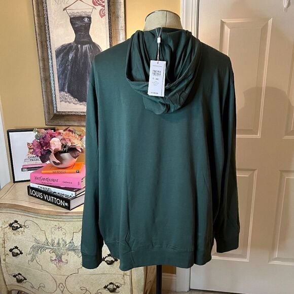 NWT Men's Lacoste Dark Green Cotton Jersey Hooded Tee T-Shirt Size 4XL - Picture 3 of 4